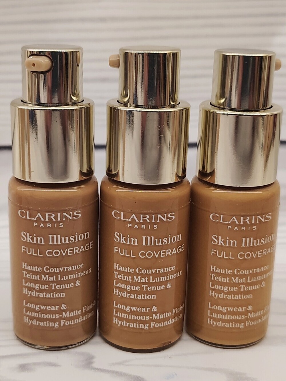 3 Clarins Skin Illusion Full Coverage Foundation Makeup 114.3W & 114.5W 114N